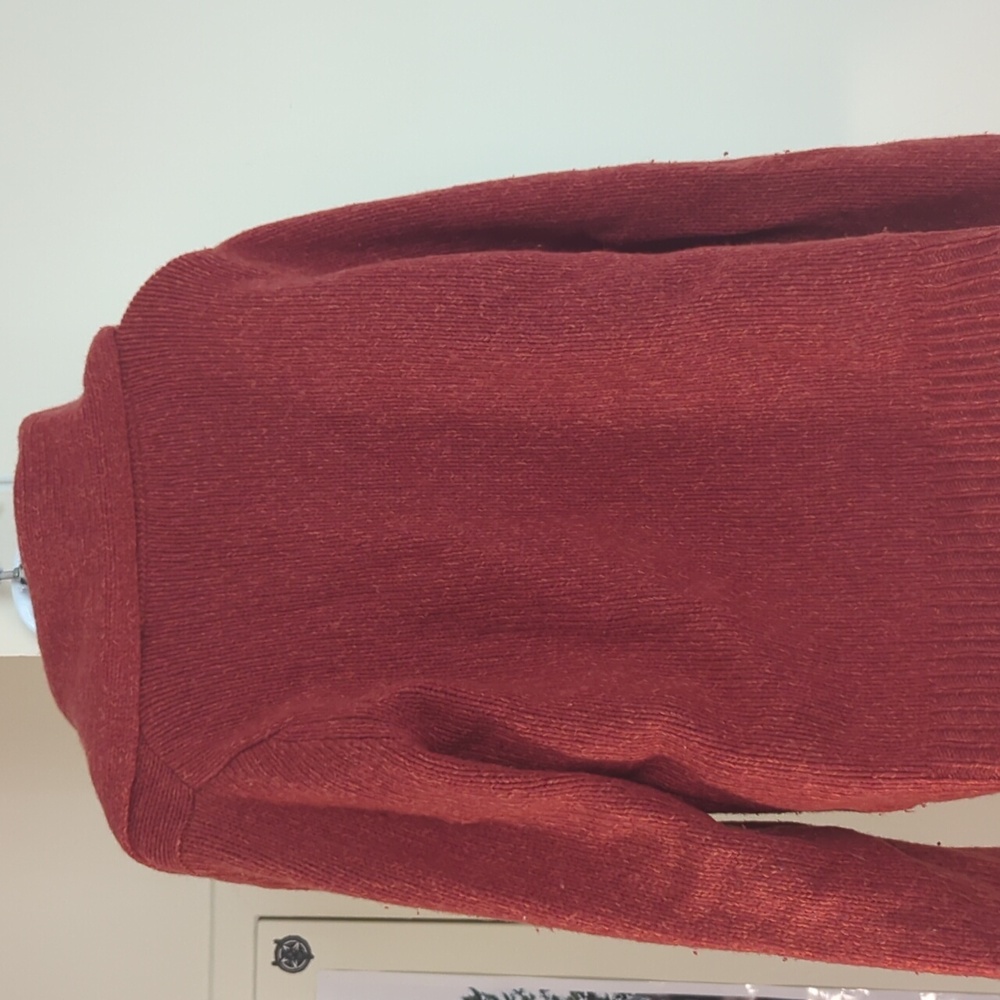Mercer & Madison Orange Chunky Knit Wool Cardigan Sweater - Picture 6 of 9